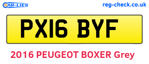PX16BYF are the vehicle registration plates.