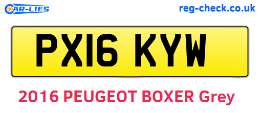 PX16KYW are the vehicle registration plates.