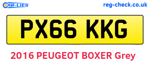 PX66KKG are the vehicle registration plates.