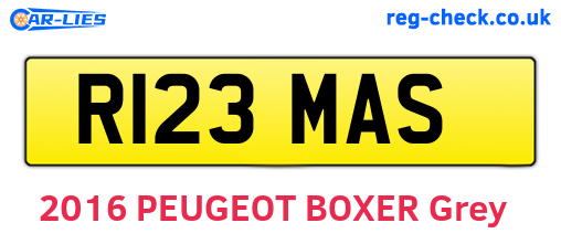 R123MAS are the vehicle registration plates.