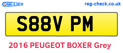 S88VPM are the vehicle registration plates.