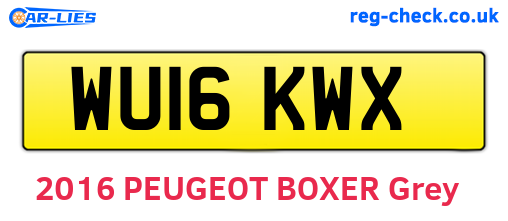 WU16KWX are the vehicle registration plates.