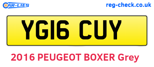 YG16CUY are the vehicle registration plates.