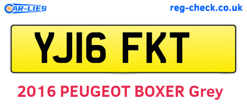 YJ16FKT are the vehicle registration plates.