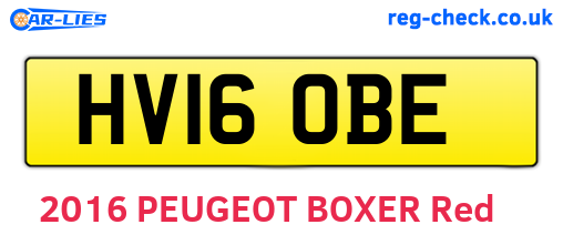 HV16OBE are the vehicle registration plates.