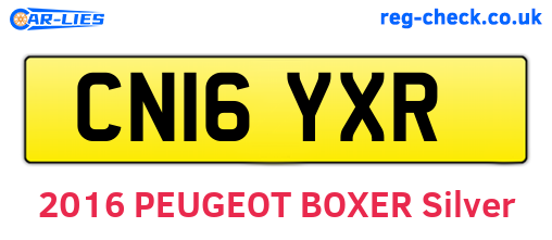 CN16YXR are the vehicle registration plates.