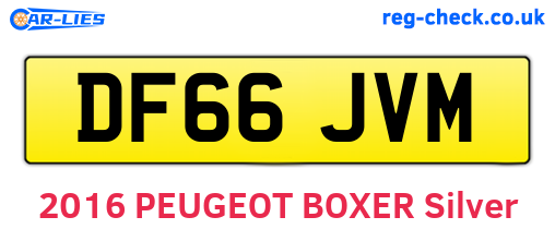 DF66JVM are the vehicle registration plates.