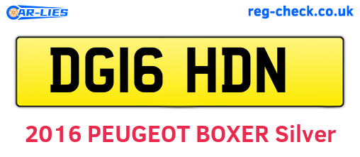 DG16HDN are the vehicle registration plates.