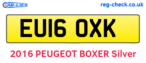 EU16OXK are the vehicle registration plates.