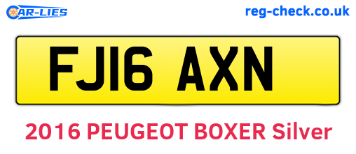 FJ16AXN are the vehicle registration plates.