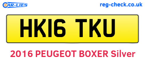 HK16TKU are the vehicle registration plates.