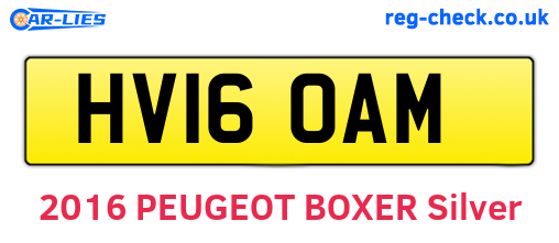 HV16OAM are the vehicle registration plates.