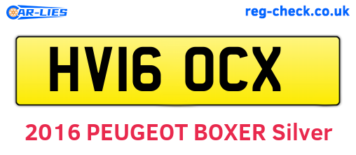 HV16OCX are the vehicle registration plates.