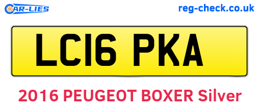 LC16PKA are the vehicle registration plates.