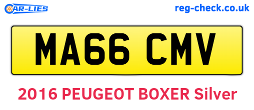 MA66CMV are the vehicle registration plates.
