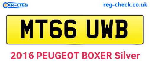 MT66UWB are the vehicle registration plates.