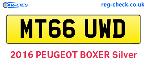 MT66UWD are the vehicle registration plates.