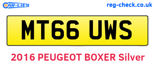 MT66UWS are the vehicle registration plates.