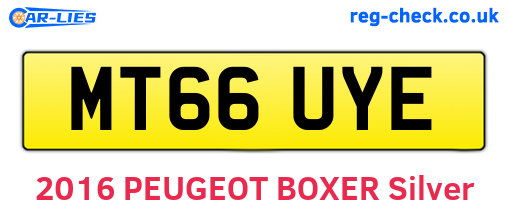 MT66UYE are the vehicle registration plates.