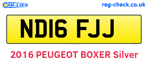 ND16FJJ are the vehicle registration plates.