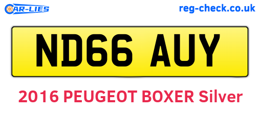 ND66AUY are the vehicle registration plates.