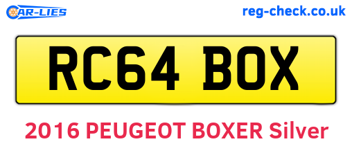 RC64BOX are the vehicle registration plates.