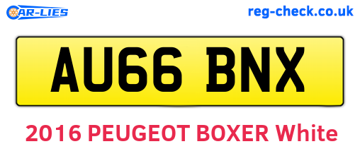 AU66BNX are the vehicle registration plates.