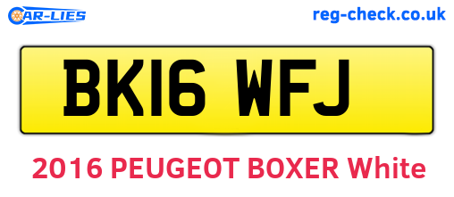 BK16WFJ are the vehicle registration plates.