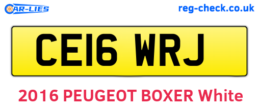 CE16WRJ are the vehicle registration plates.