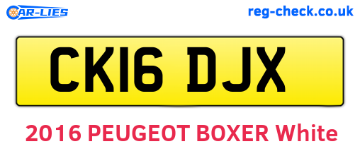 CK16DJX are the vehicle registration plates.