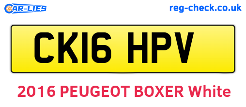 CK16HPV are the vehicle registration plates.