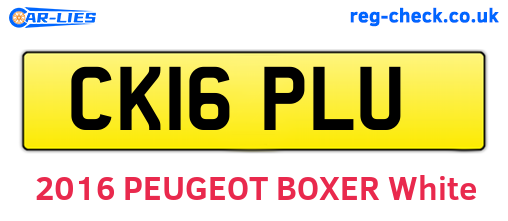 CK16PLU are the vehicle registration plates.