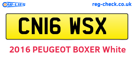 CN16WSX are the vehicle registration plates.