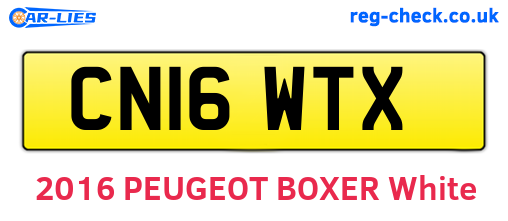 CN16WTX are the vehicle registration plates.