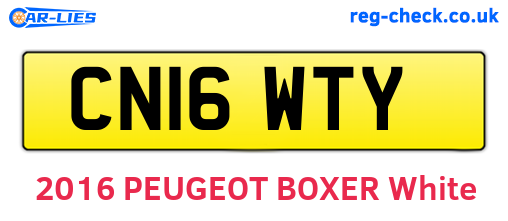 CN16WTY are the vehicle registration plates.