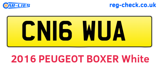 CN16WUA are the vehicle registration plates.