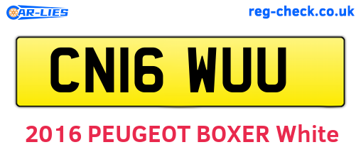 CN16WUU are the vehicle registration plates.