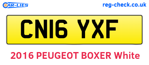 CN16YXF are the vehicle registration plates.