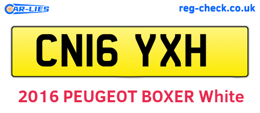 CN16YXH are the vehicle registration plates.