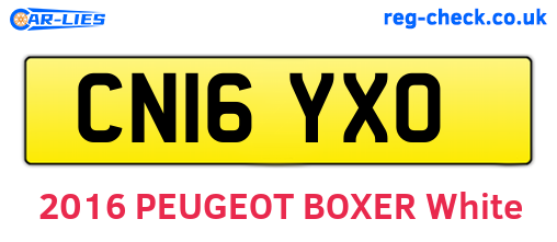 CN16YXO are the vehicle registration plates.