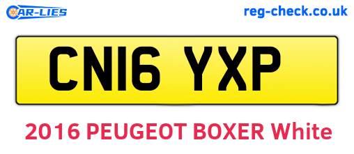 CN16YXP are the vehicle registration plates.