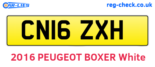 CN16ZXH are the vehicle registration plates.