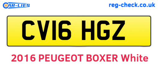 CV16HGZ are the vehicle registration plates.