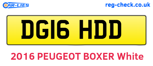 DG16HDD are the vehicle registration plates.