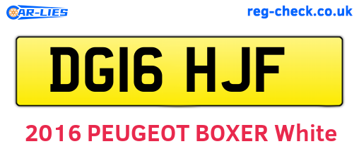 DG16HJF are the vehicle registration plates.