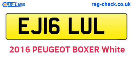 EJ16LUL are the vehicle registration plates.