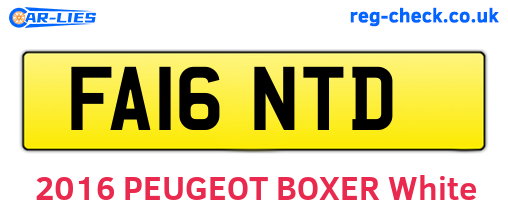 FA16NTD are the vehicle registration plates.