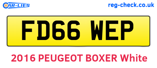 FD66WEP are the vehicle registration plates.