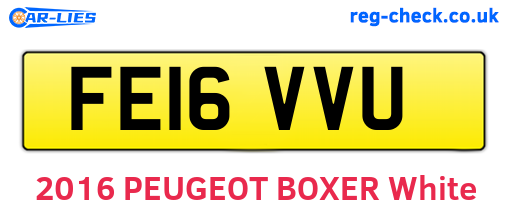 FE16VVU are the vehicle registration plates.
