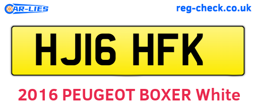 HJ16HFK are the vehicle registration plates.